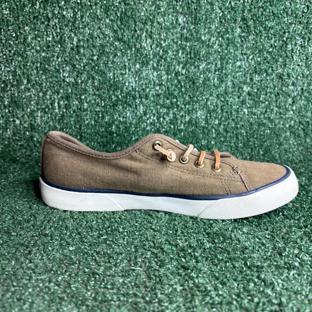 Sperry Crest Vibe Canvas Memory Foam Nautical Casual Sneaker Brown‎ Womens 6.5